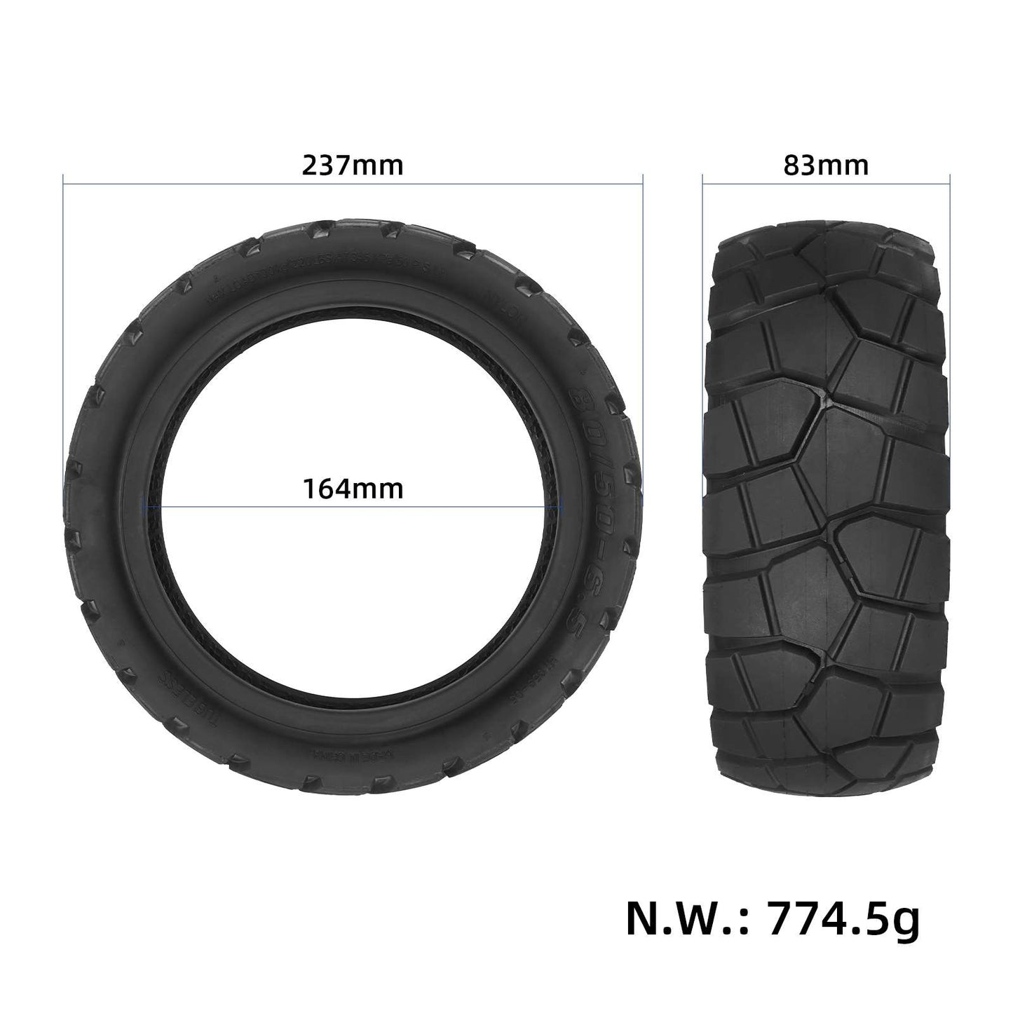 Pneu Tubeless 80/50-6.5 Tank m41